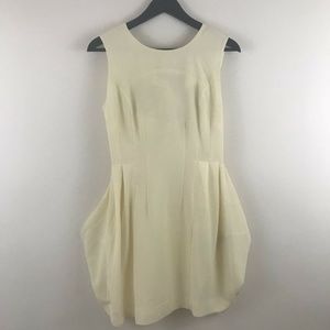 Asos Tulip Dress With Tie Neck Cream Size 6